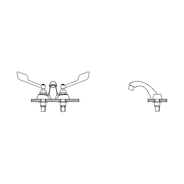 DELTA® 21C135 Heavy Duty Centerset Sink Faucet, TECK®, Polished Chrome, 2 Handles, 1.5 gpm