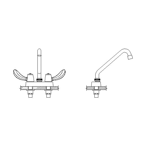 DELTA® 27C4222 Heavy Duty Lavatory Sink Faucet, TECK®, Polished Chrome, 2 Handles, 1.5 gpm