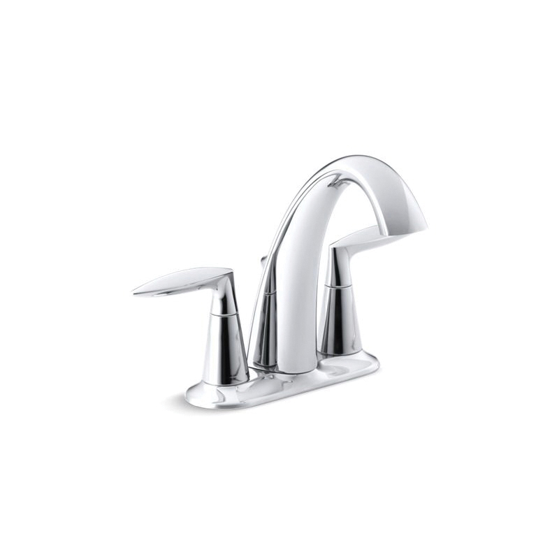 Kohler® 45100-4-CP Centerset Bathroom Sink Faucet, Alteo®, Polished Chrome, 2 Handles, Metal Pop-Up Drain, 1.2 gpm