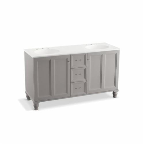 99524-LG-1WT Damask® Bathroom Vanity Cabinet With Furniture Legs, Free Standing Mount, Mohair Gray Cabinet