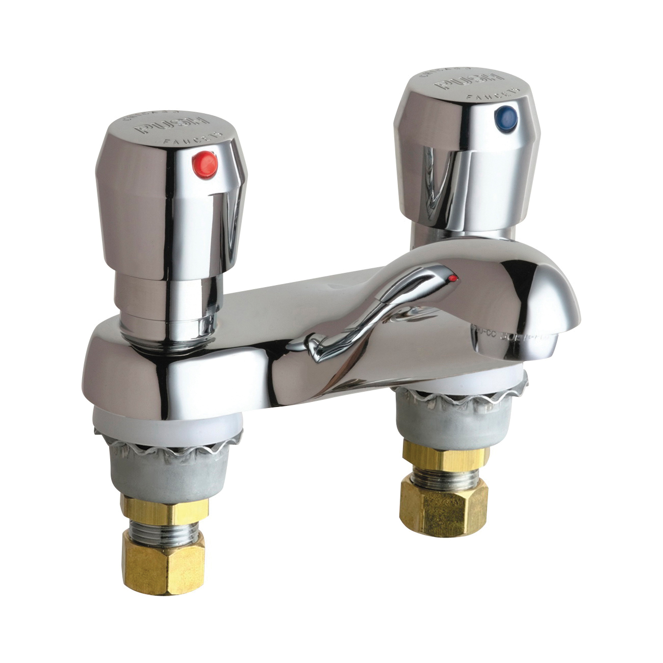 Chicago Faucet® 802-665ABCP Lavatory Sink Faucet, Chrome Plated, 2 Handles, 2.2 gpm