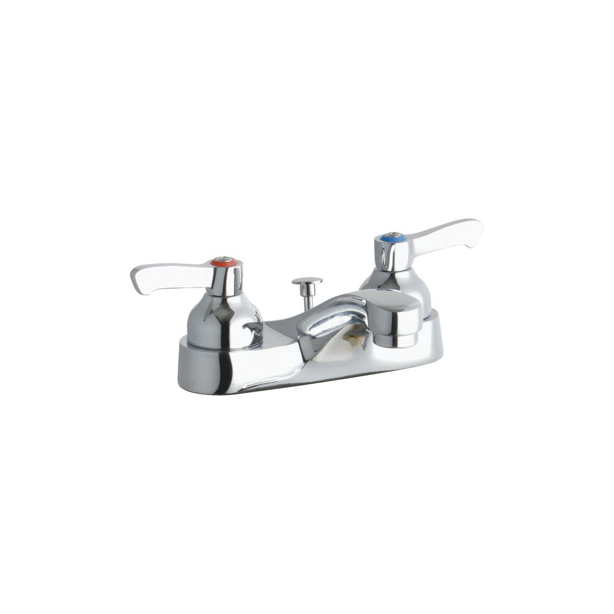 Elkay® LK403L2 Exposed Centerset Bathroom Faucet, Chrome Plated, 2 Handles, Pop-Up Drain, 0.5 gpm