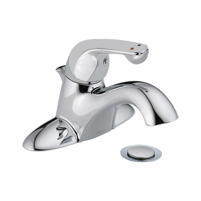 DELTA® 520LF-HDF Centerset Lavatory Faucet, HDF®, Chrome Plated, 1 Handles, Metal Pop-Up Drain, 1.2 gpm