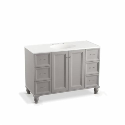 99522-LG-1WT Damask® Bathroom Vanity Cabinet With Furniture Legs, Free Standing Mount, Mohair Gray Cabinet