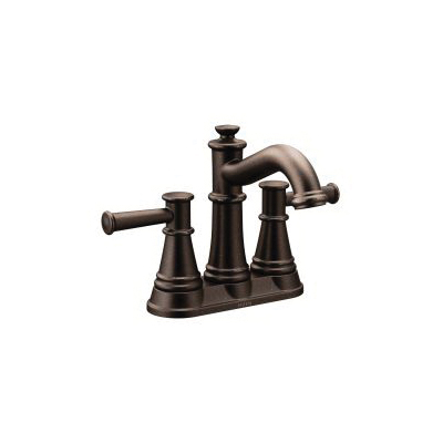 Moen® 6401ORB Centerset Bathroom Faucet, Belfield™, Oil Rubbed Bronze, 2 Handles, Metal Pop-Up Drain, 1.2 gpm