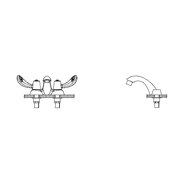 DELTA® 21C132-TI Heavy Duty Centerset Sink Faucet, TECK®, Polished Chrome, 2 Handles, 1.5 gpm