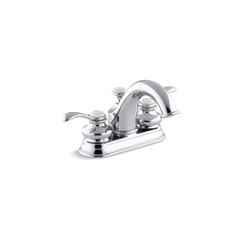 Kohler® 12266-4-CP Centerset Bathroom Sink Faucet, Fairfax®, Polished Chrome, 2 Handles, Pop-Up Drain, 1.2 gpm