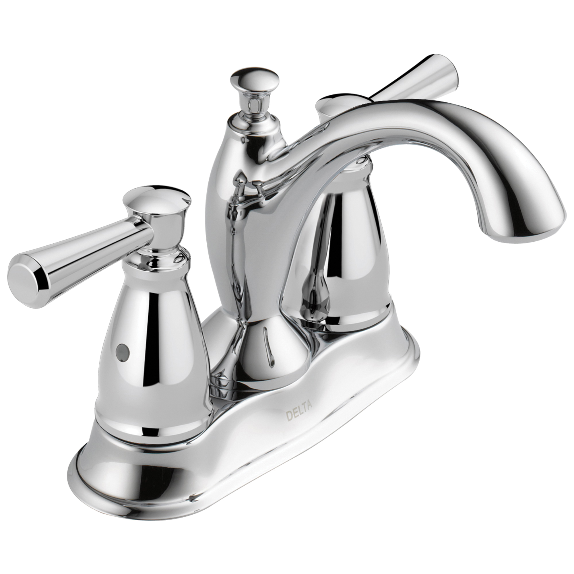 DELTA® 2593-MPU-DST Centerset Lavatory Faucet, Linden™, Chrome Plated, 2 Handles, Metal Pop-Up Drain, 1.2 gpm