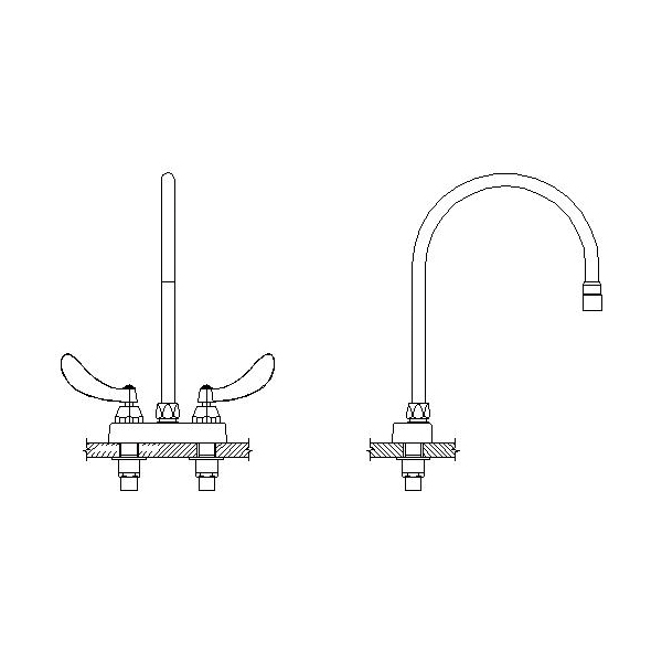 DELTA® 27C4934-R7 Heavy Duty Lavatory Sink Faucet, TECK®, Polished Chrome, 2 Handles, 1.5 gpm