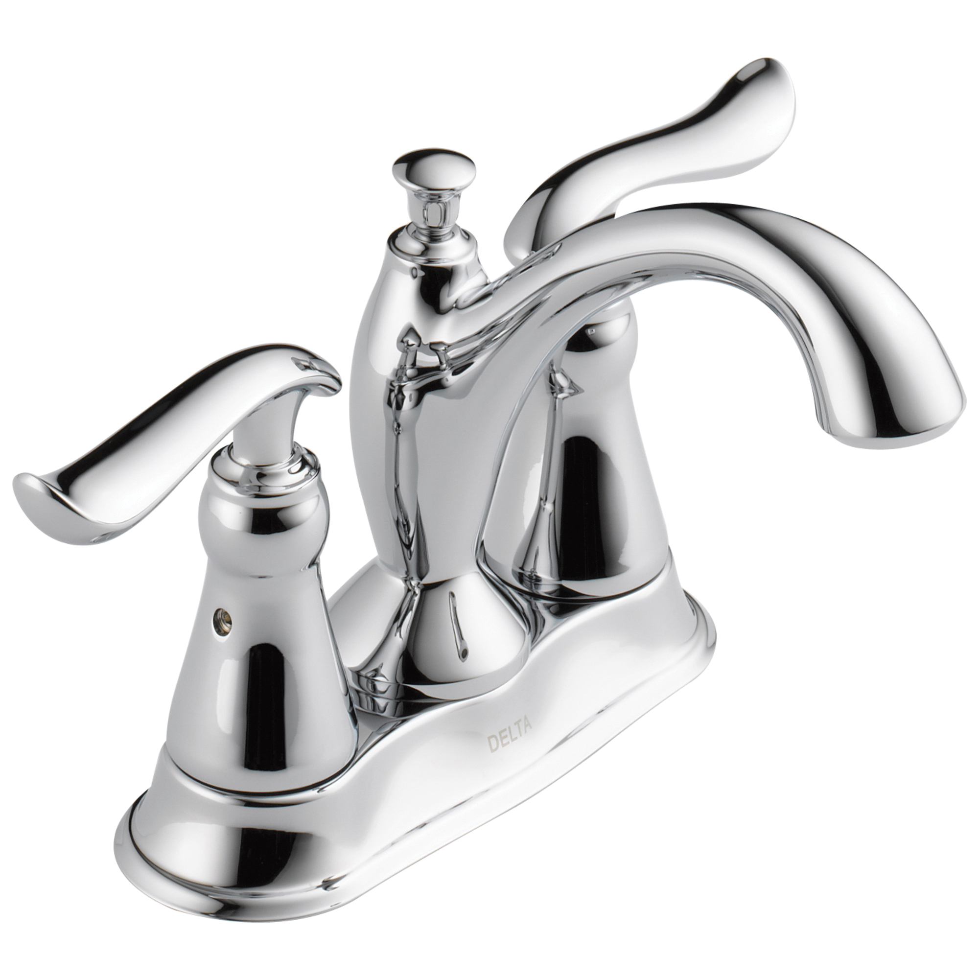 DELTA® 2594-MPU-DST Centerset Lavatory Faucet, Linden™, Chrome Plated, 2 Handles, Metal Pop-Up Drain, 1.2 gpm