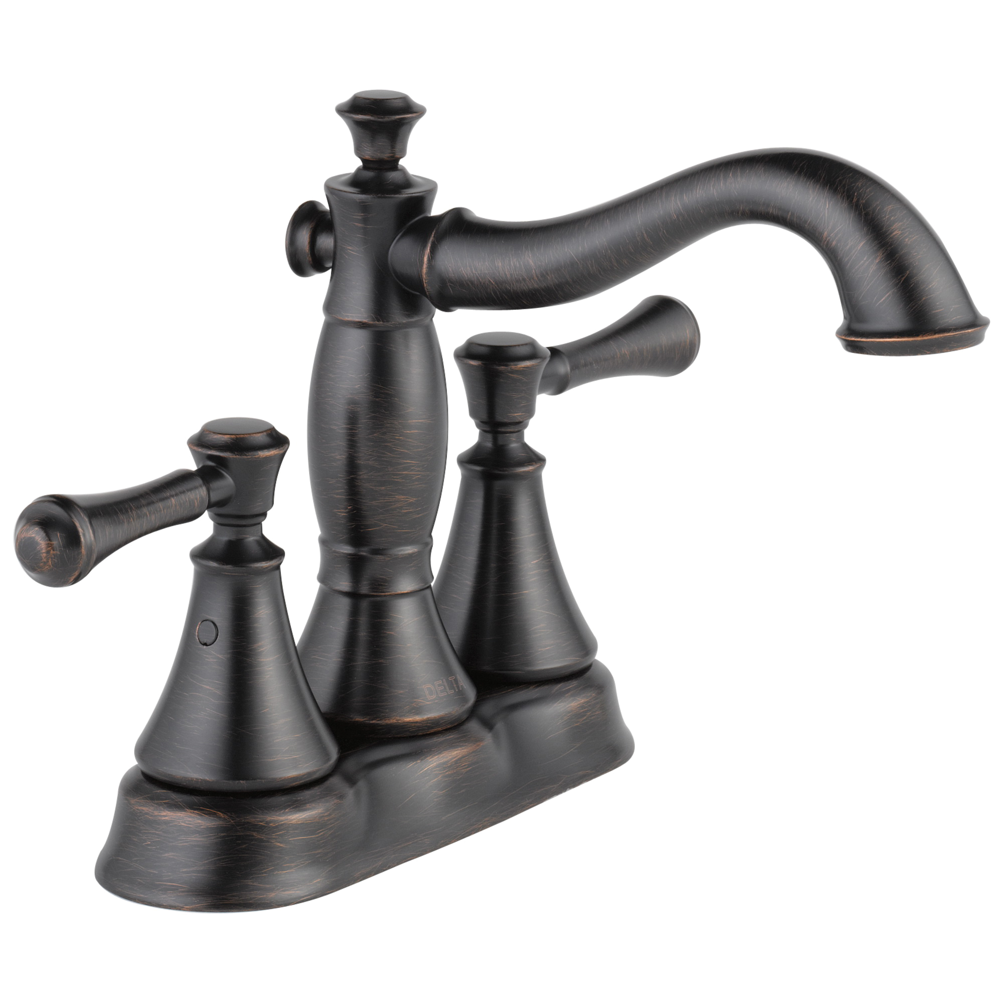 DELTA® 2597LF-RBMPU Centerset Bathroom Faucet, Cassidy™, Venetian Bronze, 2 Handles, Metal Pop-Up Drain, 1.2 gpm