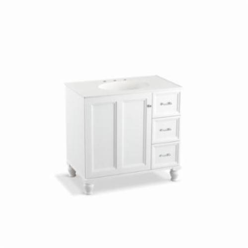 99520-LGR-1WA Damask® Standard Vanity Cabinet With Furniture Leg, Freestanding Mount, Linen White Cabinet