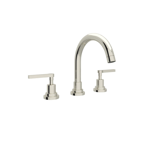 A2228LM-PN-2 Modern Bath Lombardia Widespread Lavatory Faucet, Polished Nickel, Pop-Up Drain