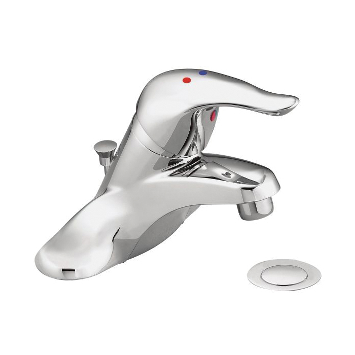 Moen® L64635 Centerset Bathroom Faucet, Chateau®, Chrome Plated, 1 Handles, Spring Loaded Pop-Up Drain, 1.5 gpm