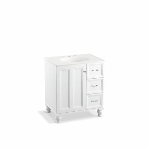 Kohler® 99517-LGR-1WA Damask® Bathroom Vanity Cabinet With Furniture Legs, Free Standing Mount, Linen White Cabinet
