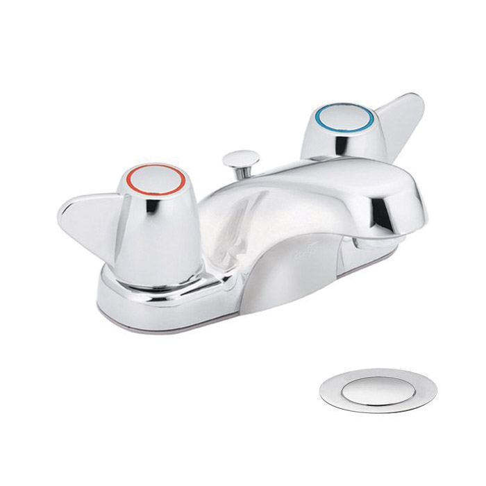 CFG CA40211 Centerset Bathroom Faucet, Cornerstone™, Chrome Plated, 2 Handles, 50/50 Pop-Up Drain, 1.5 gpm