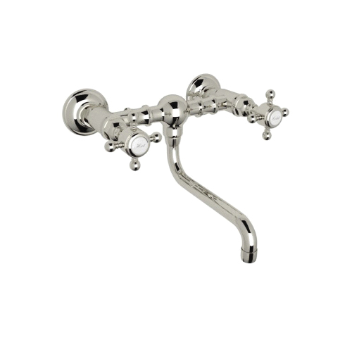 A1405/44XM-PN-2 Italian Country Bath Vocca Bridge Lavatory Faucet Without Drain, Polished Nickel