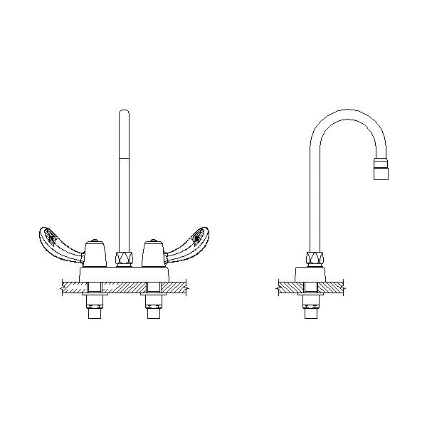 DELTA® 27C4842-TI Heavy Duty Lavatory Sink Faucet, TECK®, Polished Chrome, 2 Handles, 1.5 gpm
