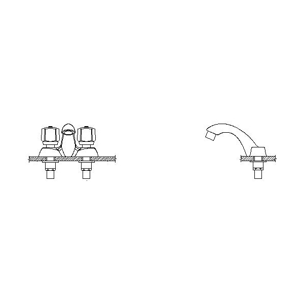 DELTA® 21C151 Heavy Duty Centerset Sink Faucet, TECK®, Polished Chrome, 2 Handles, 0.5 gpm