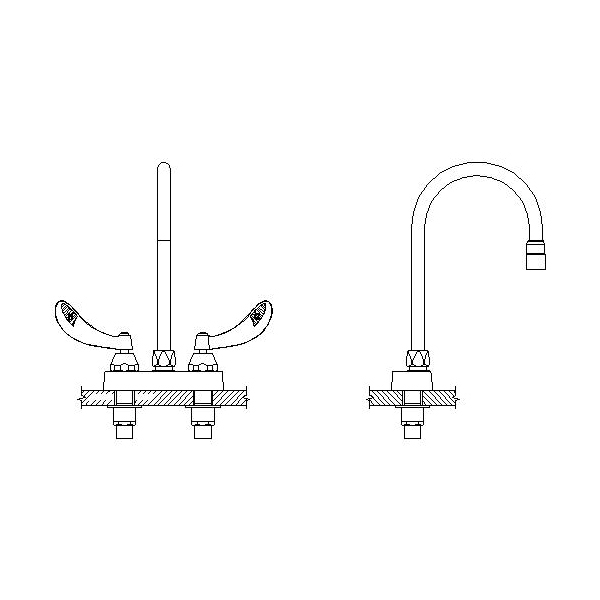 DELTA® 27C4954-LS-TI Heavy Duty Lavatory Sink Faucet, TECK®, Polished Chrome, 2 Handles, 0.5 gpm