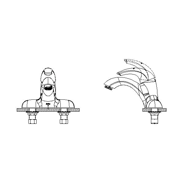 DELTA® 22C041 Centerset Lavatory Faucet, TECK®, Chrome Plated, 1 Handles, 1.5 gpm