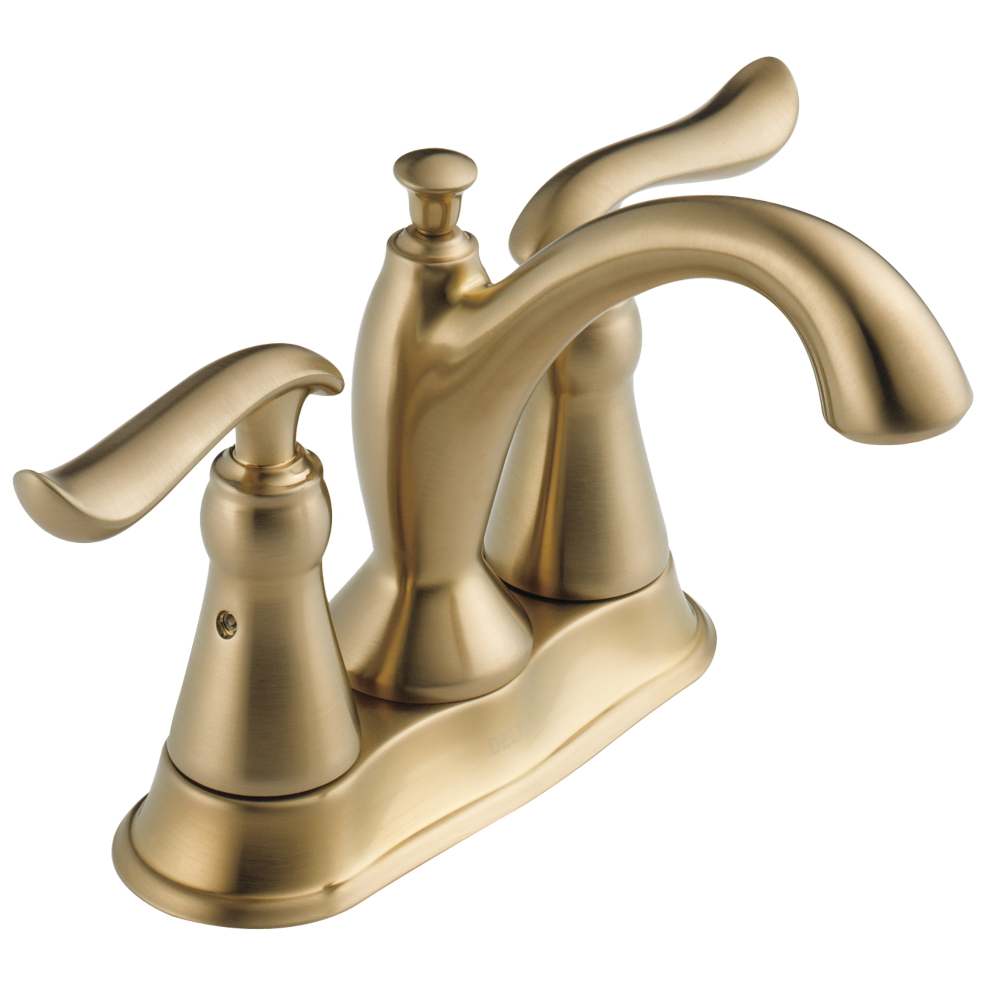 DELTA® 2594-CZMPU-DST Centerset Lavatory Faucet, Linden™, Champagne Bronze, 2 Handles, Metal Pop-Up Drain, 1.2 gpm