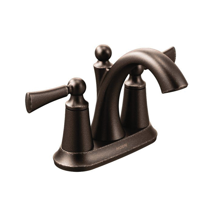 Moen® 4505ORB Centerset Bathroom Faucet, Wynford™, Oil Rubbed Bronze, 2 Handles, Metal Pop-Up Drain, 1.5 gpm
