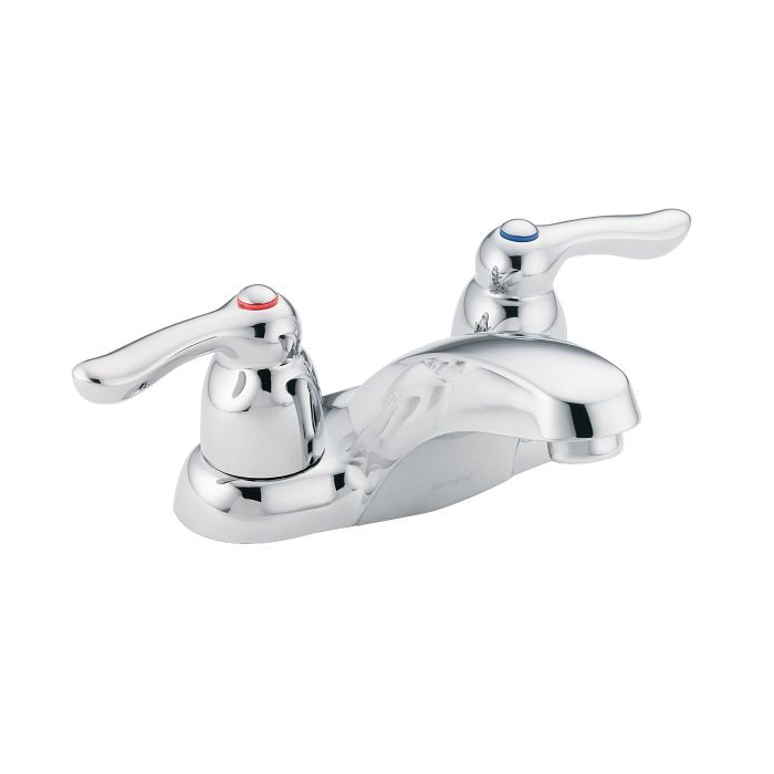 Moen® 64922 Centerset Bathroom Faucet, Chateau®, Chrome Plated, 2 Handles, 50/50 Pop-Up Drain, 1.5 gpm