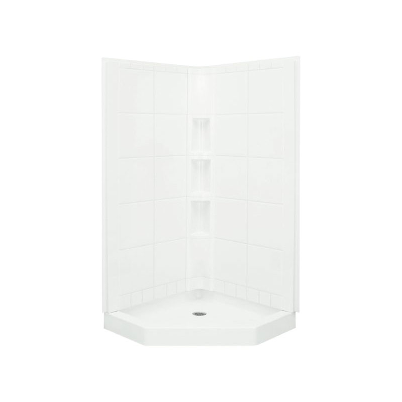 Sterling® 720401000 Intrigue™ NeoAngle Tile Shower, 39 in Lx39 in