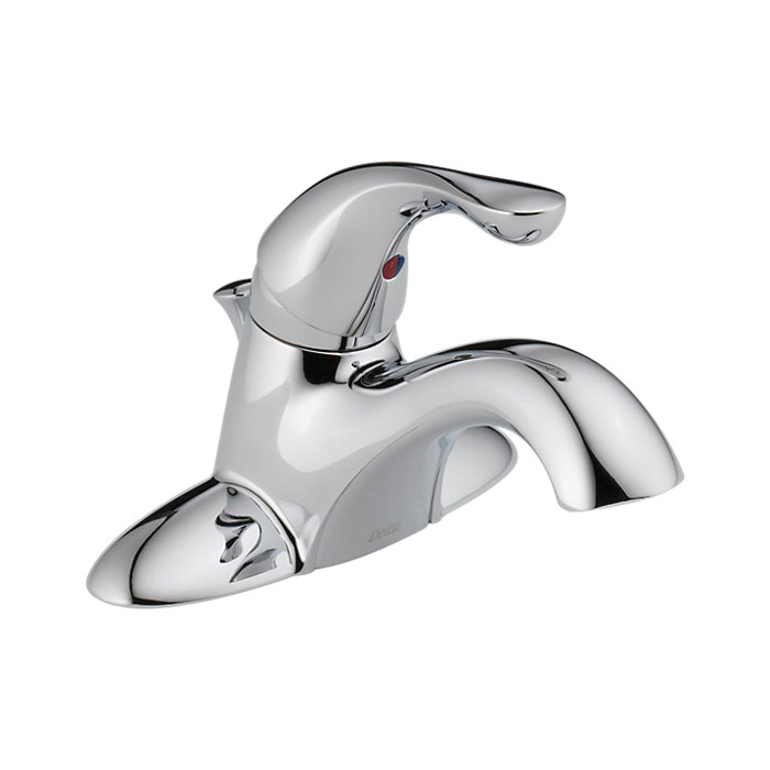 DELTA® 520-TPM-DST Centerset Lavatory Faucet, Tract-Pack™, Chrome Plated, 1 Handles, 50/50 Pop-Up Drain, 1.2 gpm