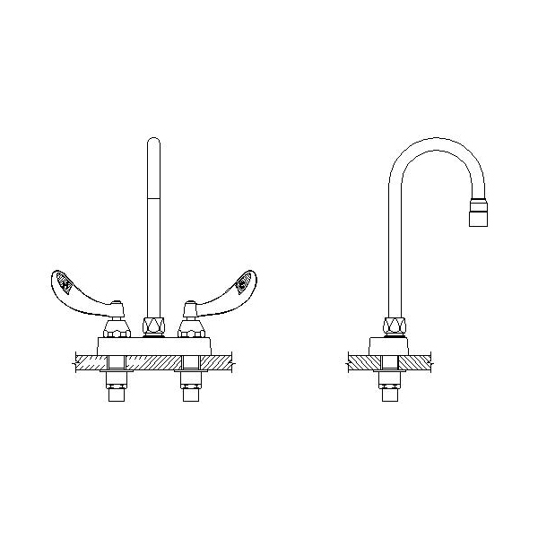 DELTA® 27C4844-TI Heavy Duty Lavatory Sink Faucet, TECK®, Polished Chrome, 2 Handles, 1.5 gpm