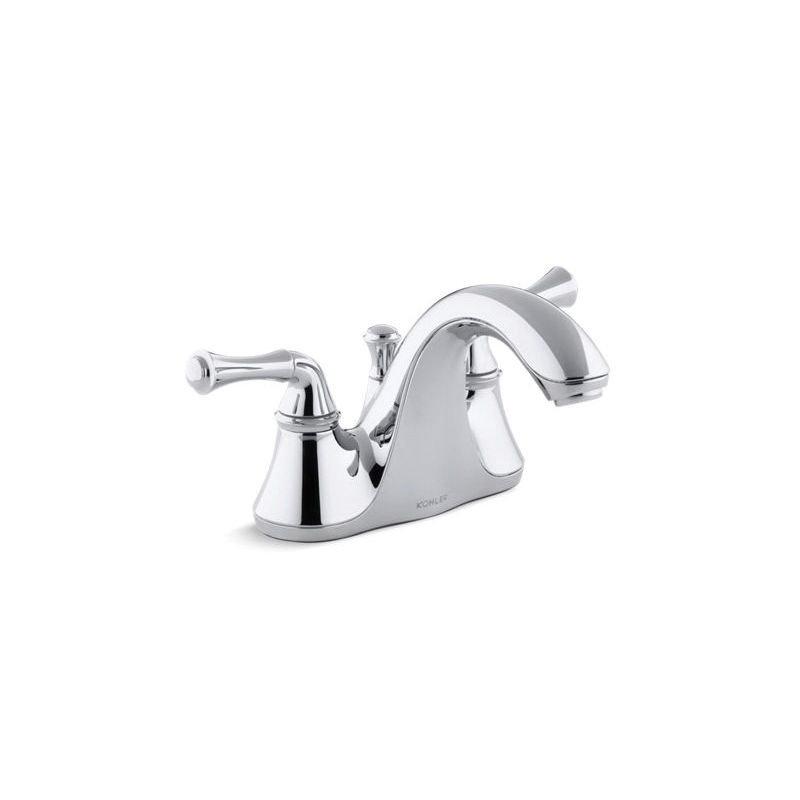 Kohler® 10270-4A-CP Centerset Bathroom Sink Faucet, Forte®, Polished Chrome, 2 Handles, Metal Pop-Up Drain, 1.2 gpm