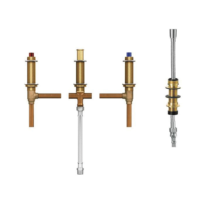 9792 Adjustable Roman Tub High Flow Rough-In Valve With Diverter, Metal Body