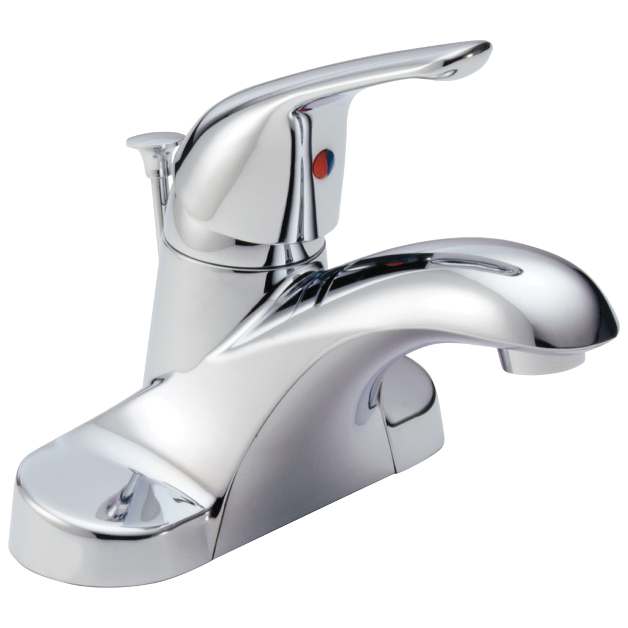DELTA® B510LF Centerset Lavatory Faucet, Foundations®, Chrome Plated, 1 Handles, Pop-Up Drain, 1.5 gpm
