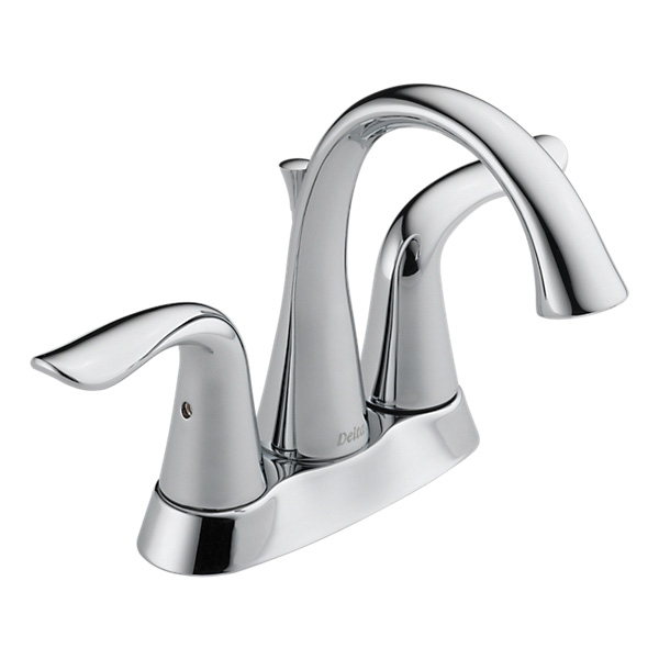DELTA® 2538-TP-DST Tract-Pack™ Centerset Lavatory Faucet, Lahara®, Chrome Plated, 2 Handles, 50/50 Pop-Up Drain, 1.2 gpm