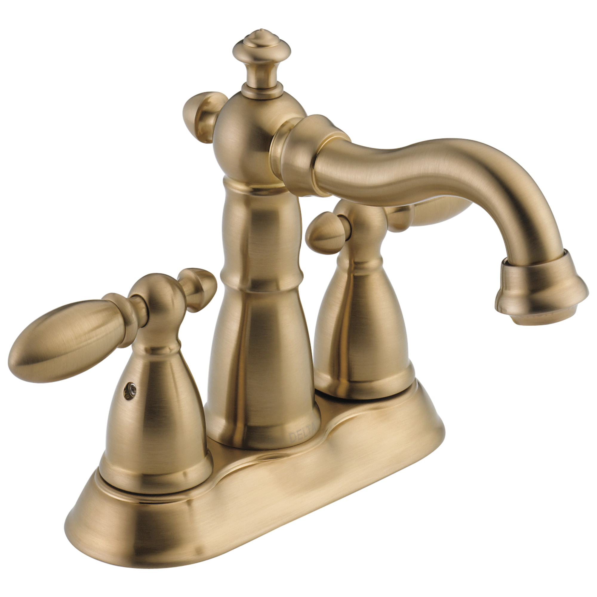 DELTA® 2555-CZMPU-DST Centerset Lavatory Faucet, Victorian®, Champagne Bronze, 2 Handles, Metal Pop-Up Drain, 1.2 gpm