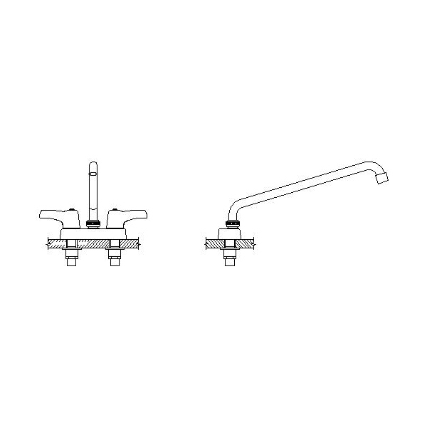 DELTA® 27C4243-S8 Heavy Duty Lavatory Sink Faucet, TECK®, Polished Chrome, 2 Handles, 1.5 gpm