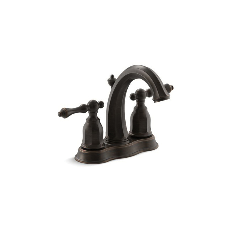 Kohler® 13490-4-2BZ Centerset Bathroom Sink Faucet, Kelston®, Oil Rubbed Bronze, 2 Handles, Pop-Up Drain, 1.2 gpm
