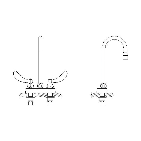 DELTA® 27T4834 Deckmount Sink Faucet, TECK®, Chrome Plated, 2 Handles, 1.5 gpm