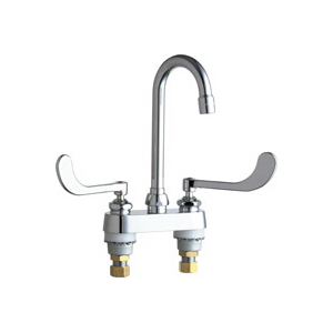 Chicago Faucet® 895-319ABCP Lavatory Sink Faucet, Chrome Plated, 2 Handles, 2.2 gpm
