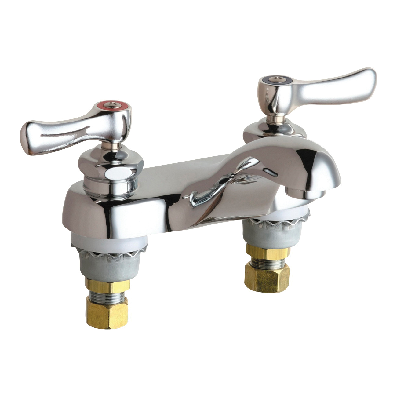 Chicago Faucet® 802-ABCP Lavatory Sink Faucet, Chrome Plated, 2 Handles, 2.2 gpm