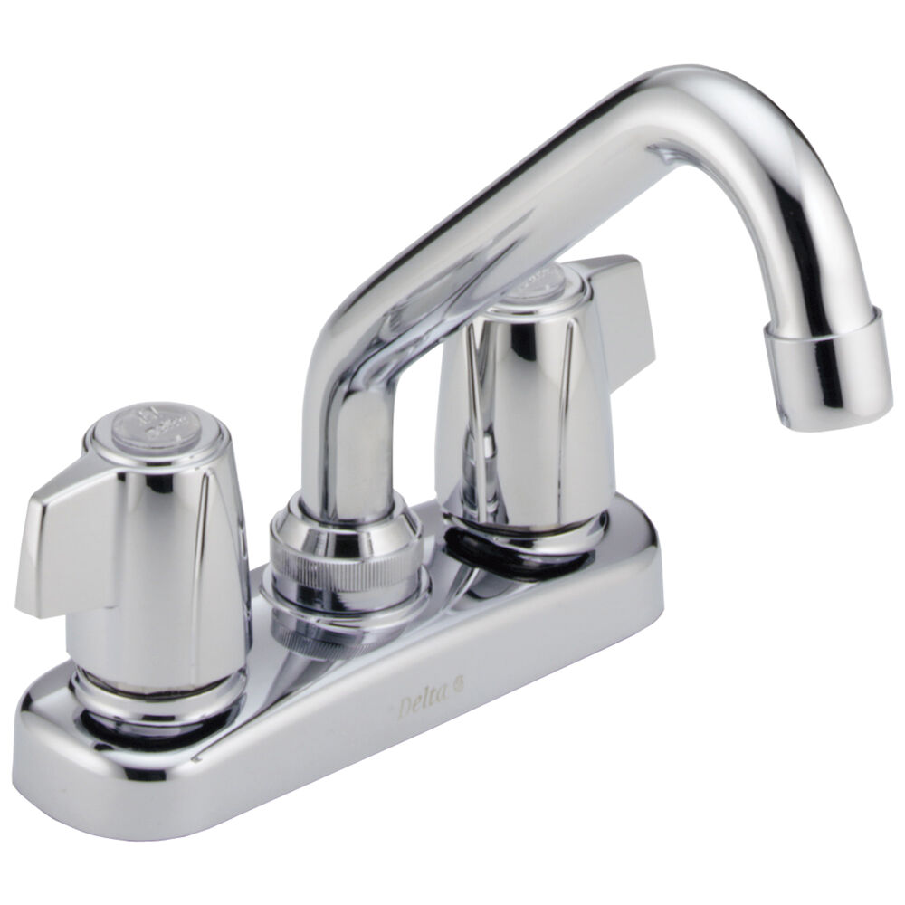 DELTA® 2133LF Classic™ Laundry Faucet, 4 in Center, Chrome Plated, 2 Handles, Import