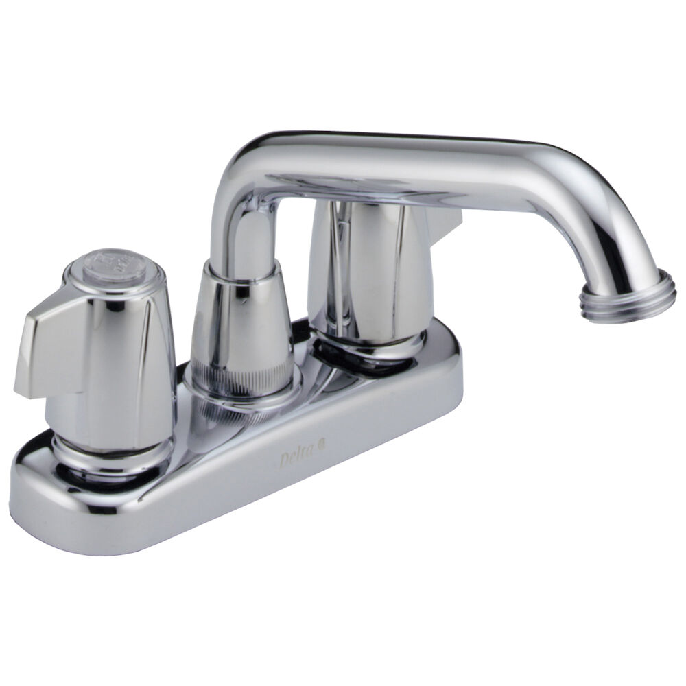 DELTA® 2121LF Classic™ Laundry Faucet, 4 in Center, Chrome Plated, 2 Handles, Import