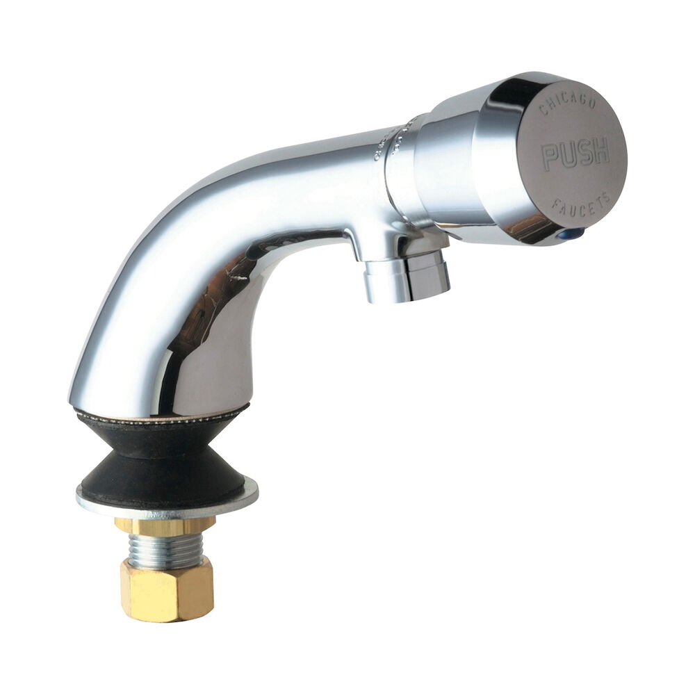 807-E12-665PAB Single Inlet Metering Sink Faucet, Chrome Plated