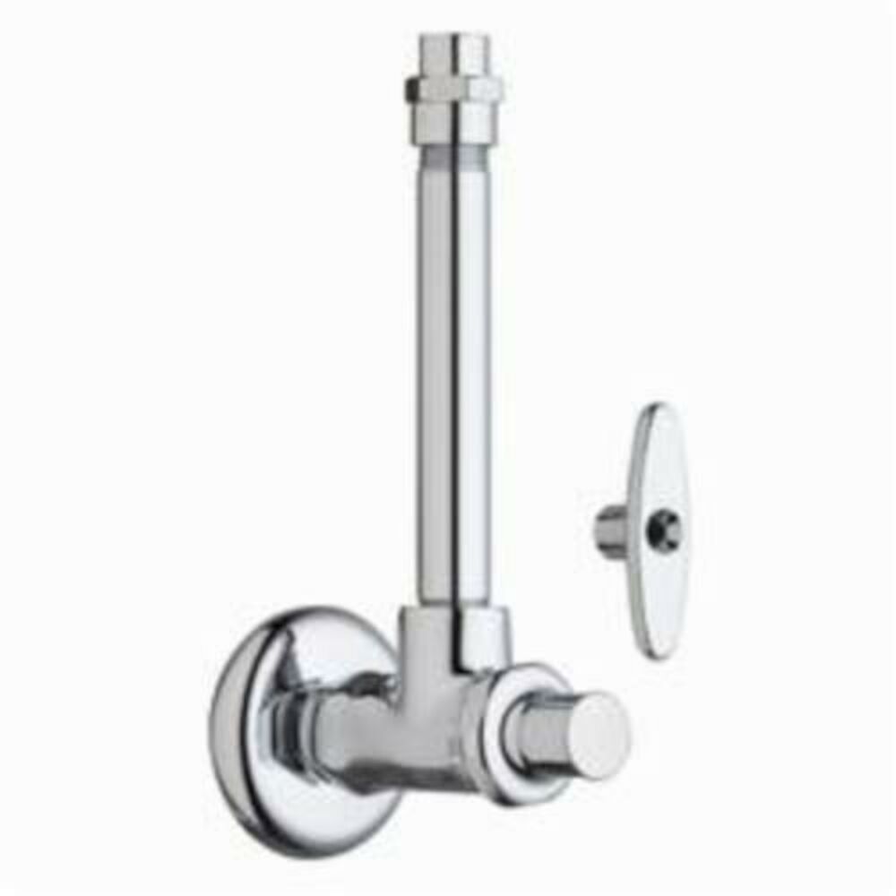 1010-1003-3ABCP Angle Stop Fitting With Supply Tube and Loose Key, Chrome Plated