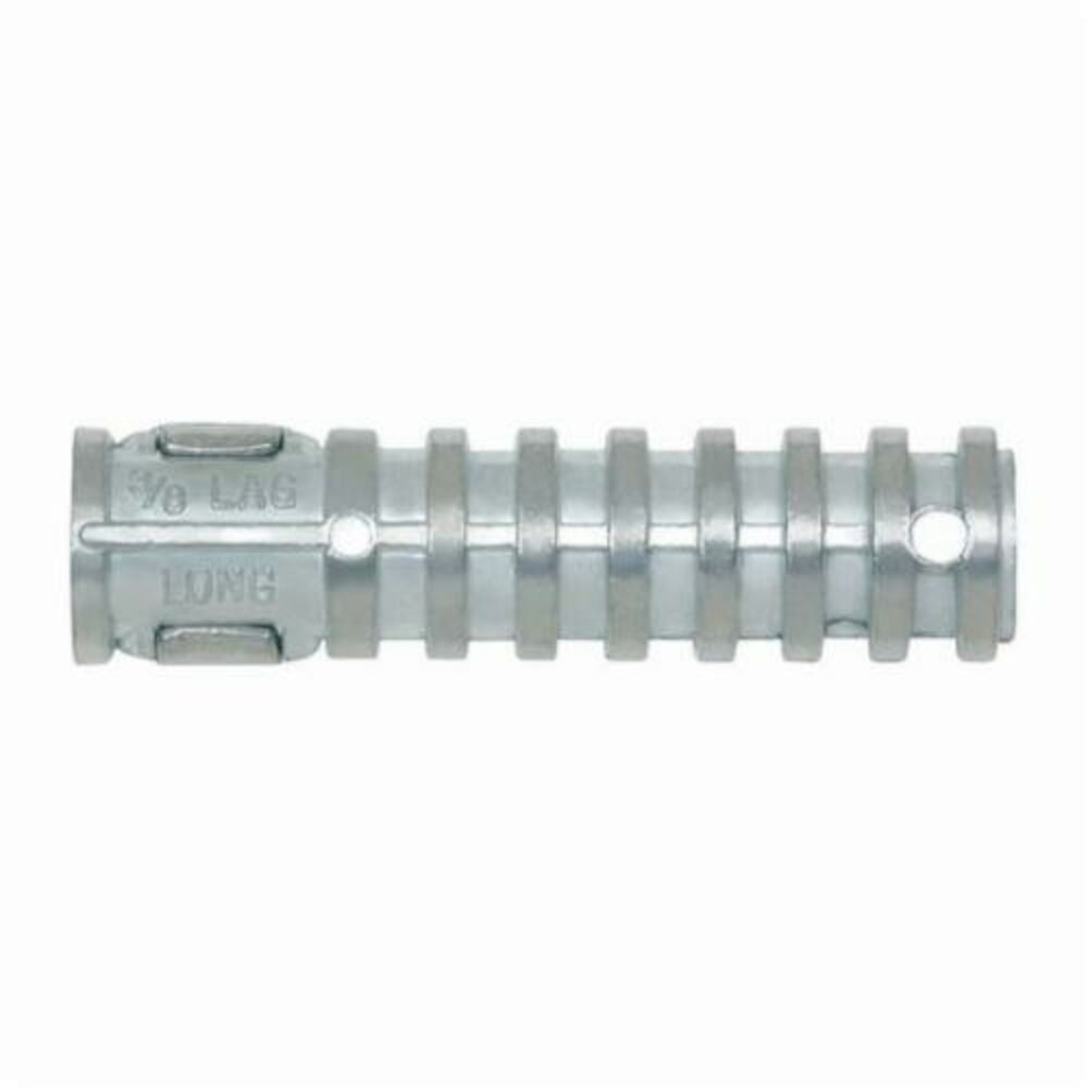 Powers® 1151 Short Lag Shield, 3/8 in Dia, 1-3/4 in OAL, 5/8 in Drill, Zamak Alloy