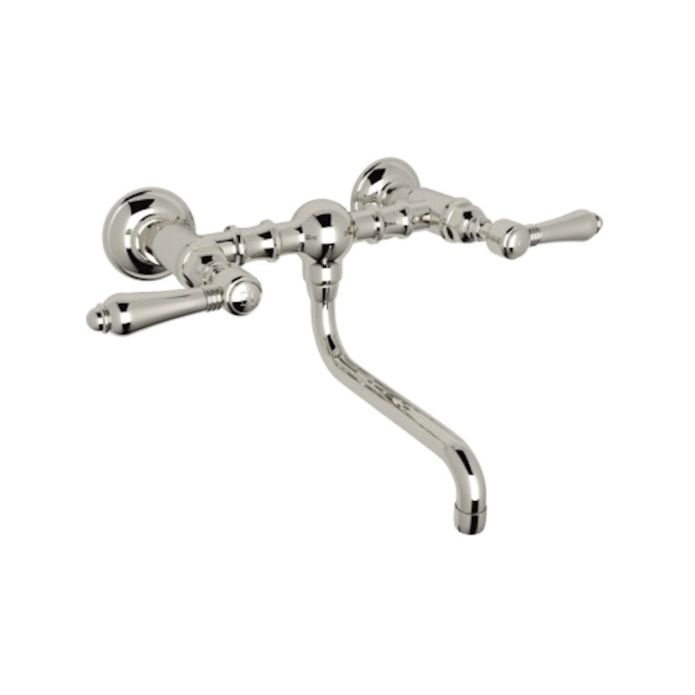 A1405/44LM-PN-2 Italian Country Bath Vocca Bridge Lavatory Faucet Without Drain, Polished Nickel