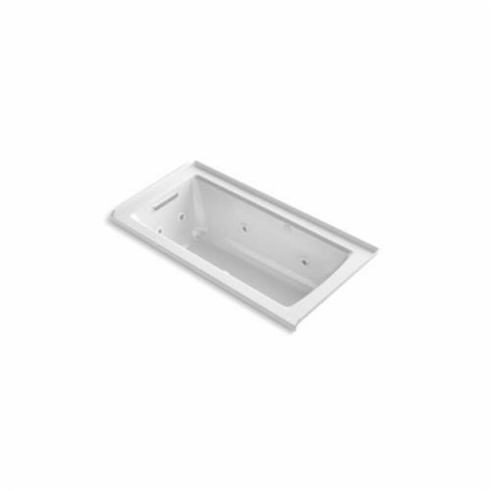 1947-XHGL-0 Archer® Bathtub With Integral Flange, BubbleMassage™ / Whirlpool, Rectangular, White