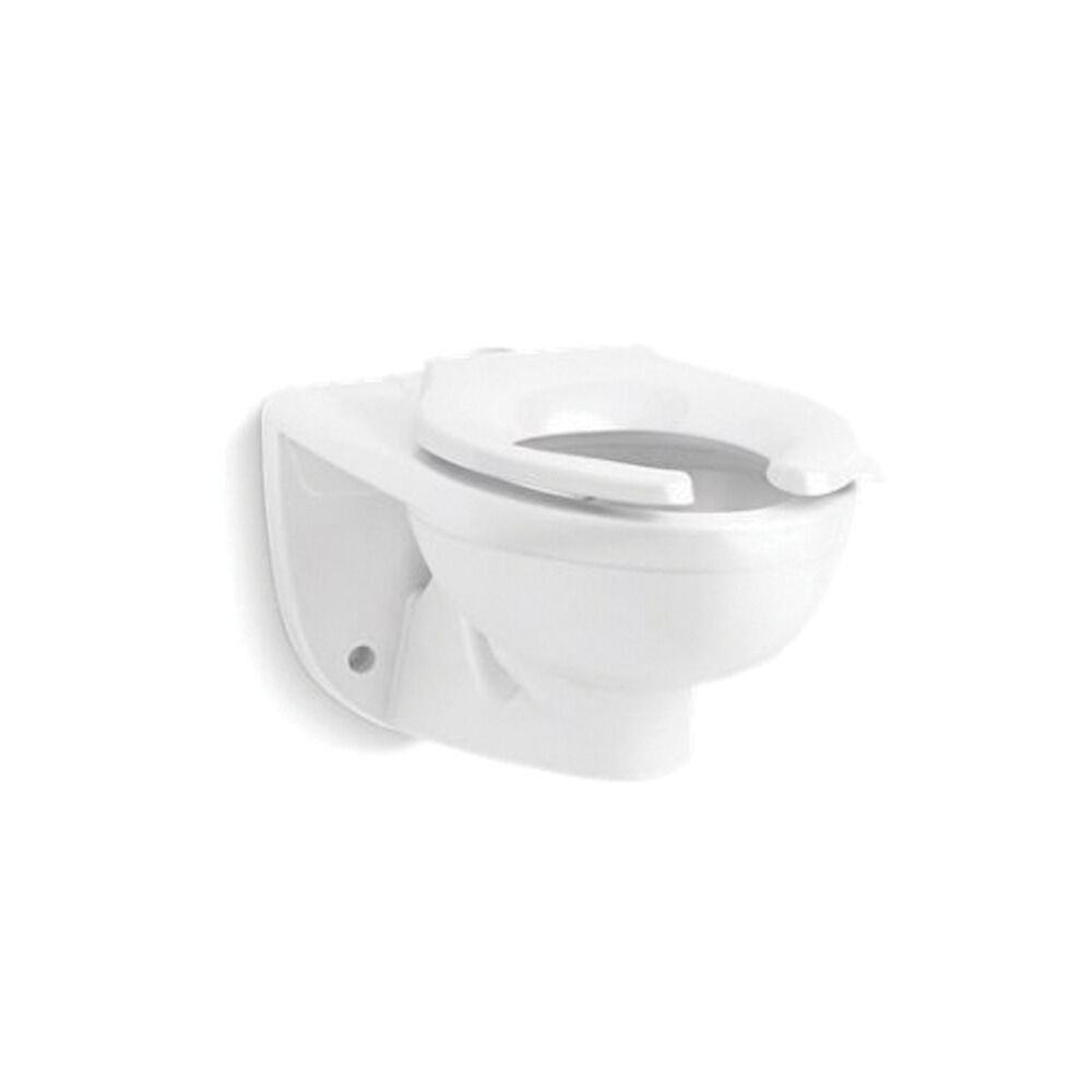 Kingston™ Ultra K84325-0 Wall-mounted Top Spud Flushometer Elongated Toilet Bowl, White