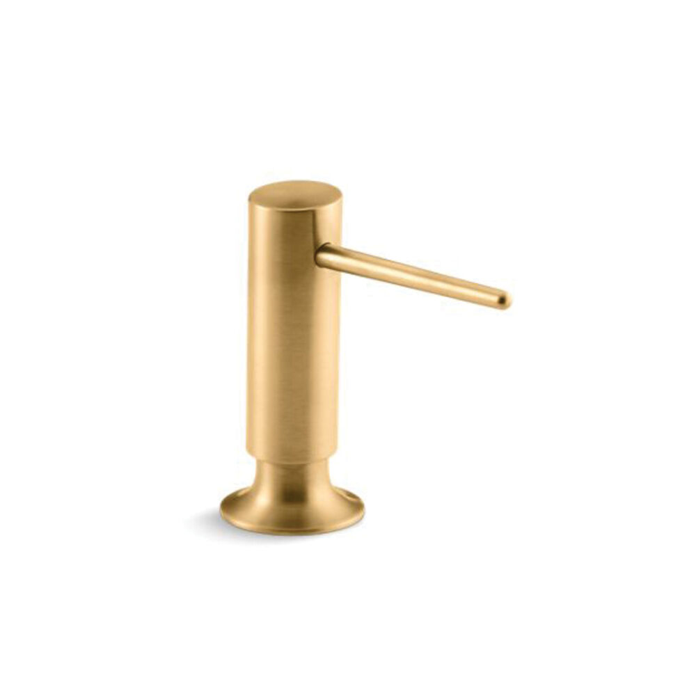 Kohler® 1995-2MB Contemporary Soap/Lotion Dispenser, Brushed Modern Brass, 4 in OAL, Solid Brass